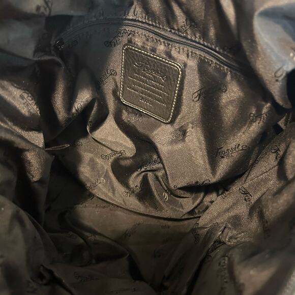 Fossil Black Shoulder Bag with contrasting stitching Western Bohemian Like New - Picture 7 of 9